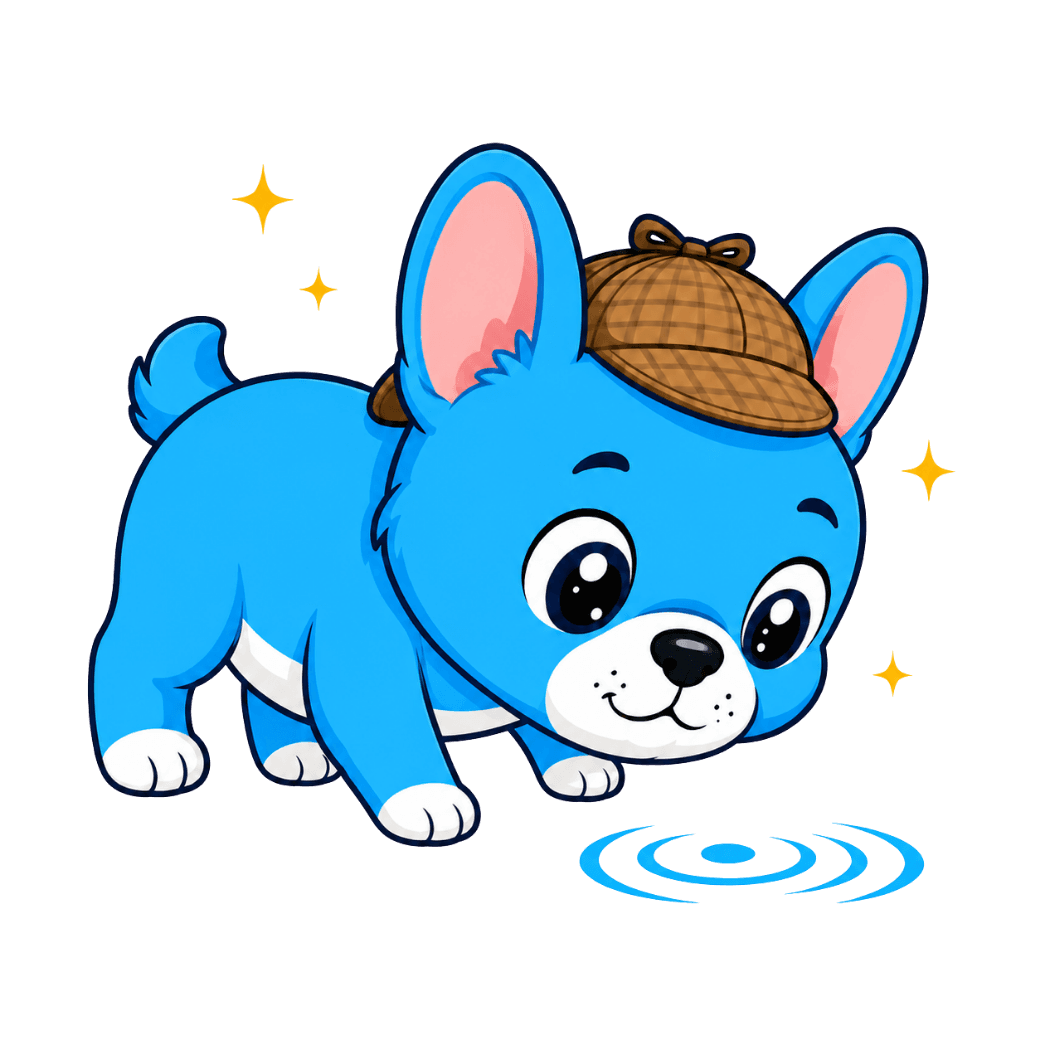 Onebuzz のマスコット、探偵犬バズ